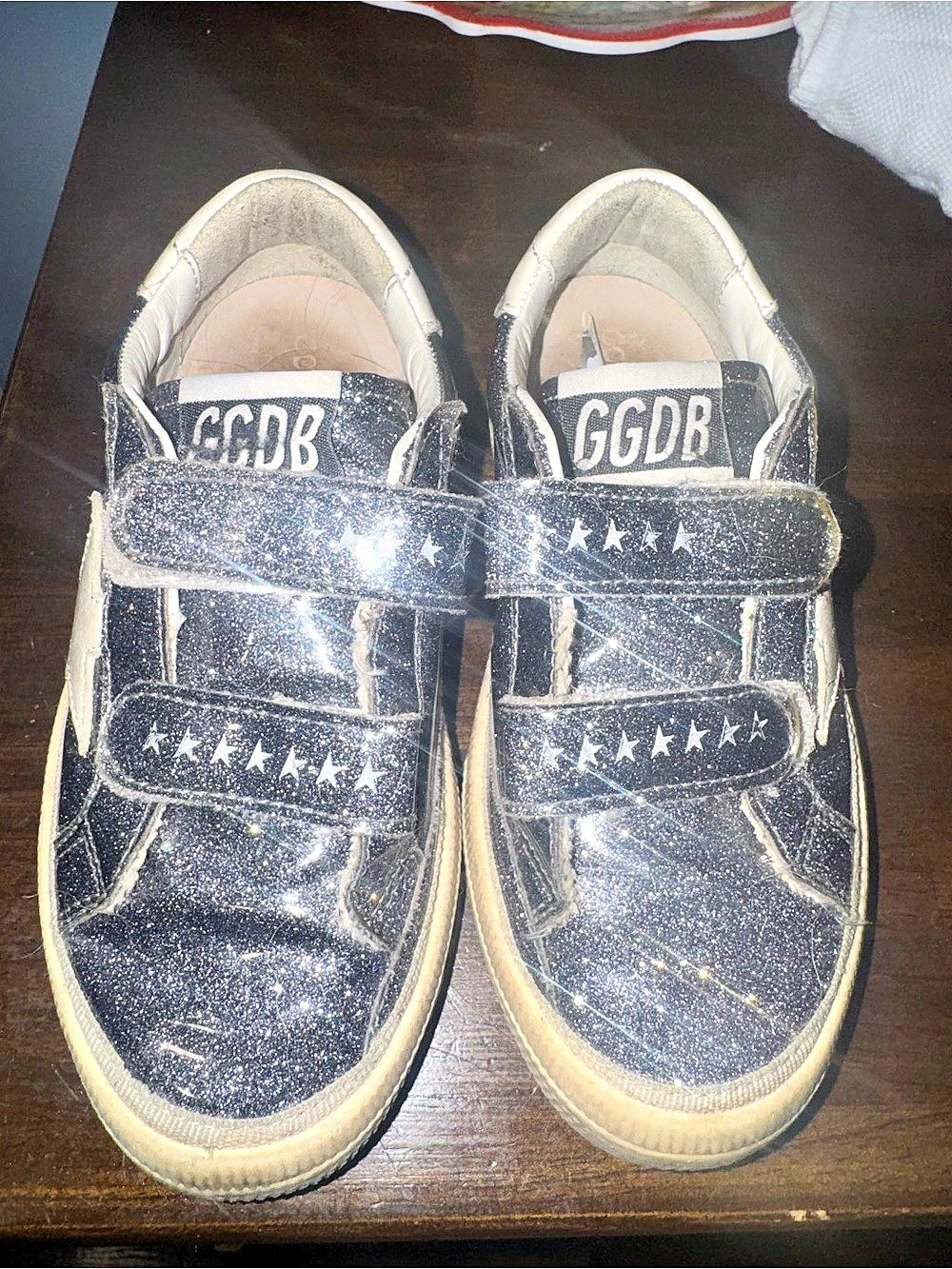 Golden Goose Kids May School Glitter Low Top Sneakers Girls US 11